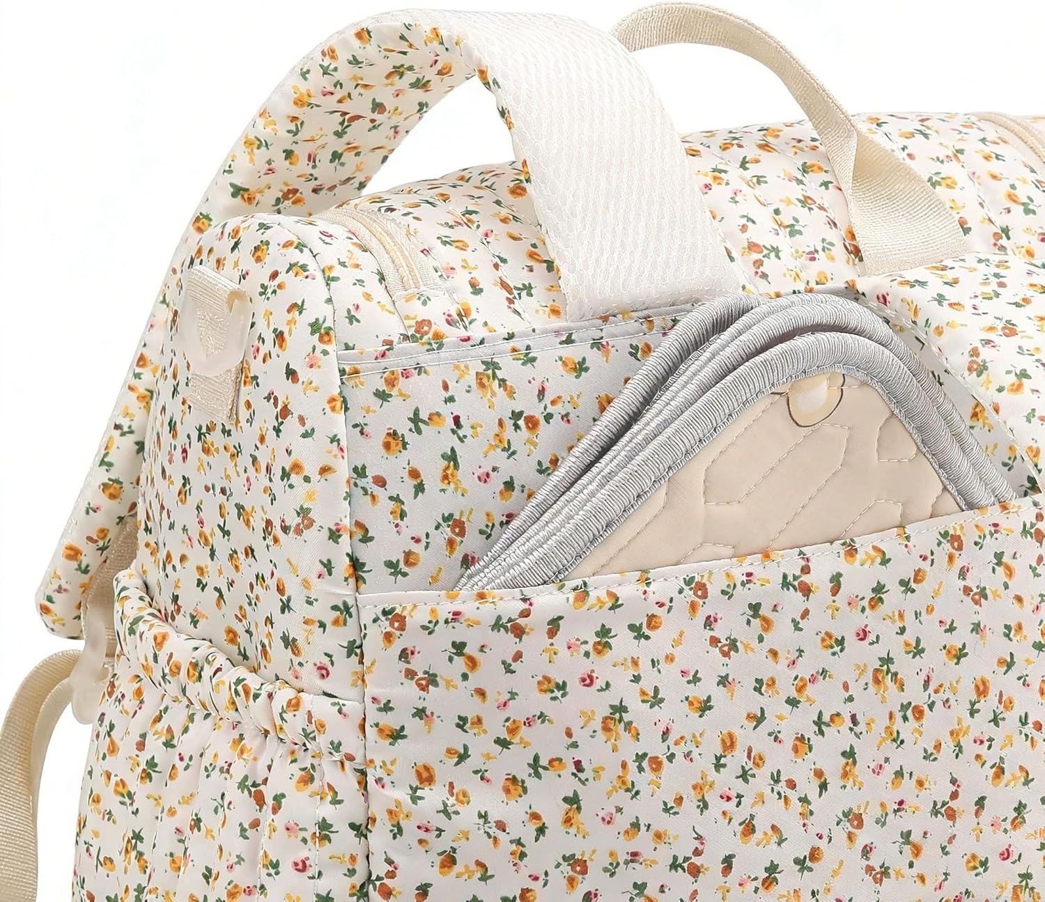 hibear Diaper Backpack Floral Diaper Bag Backpack for Mom Dads Baby Bag with Insulated Pocket Changing Pad and Stroller Straps for Toddler (floral-2)