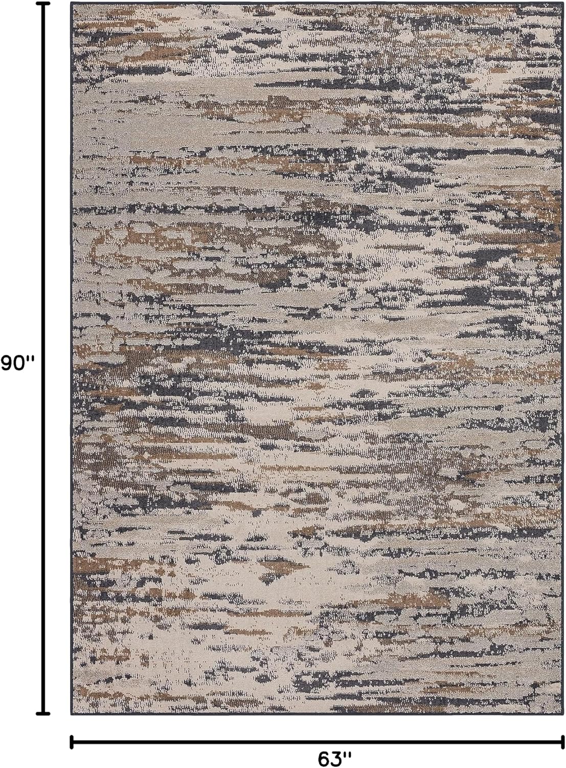 Mohawk Home Northpoint Modern Abstract Stripe Gray 5' 3" x 7' 6" Area Rug Perfect for Kitchen, Living Room, Dining Room