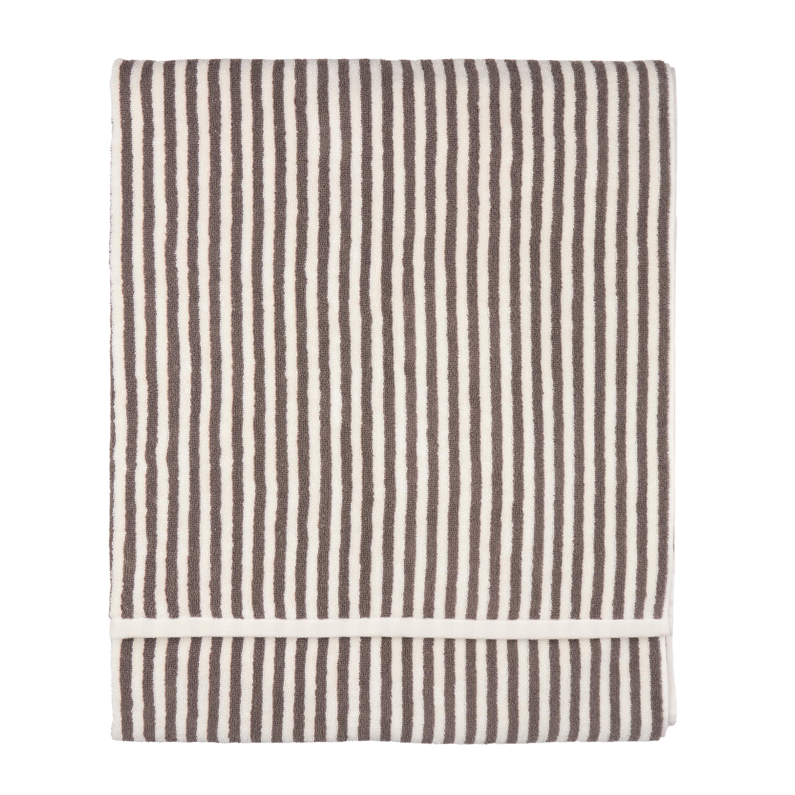 Yard Hebden Bath Sheet – Ultra Soft 100% Cotton Terry Striped Luxury Bathroom Towel (Chocolate – 100x150cm)
