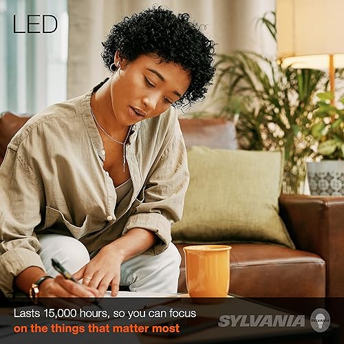 Miniatura 9 de Sylvania - Bombilla LED A19, 9 W, equivalente a 60 W, 13 años, regulable, 800 lúmenes, 3500 K, blanco brillante, paquete de 2 (71185)