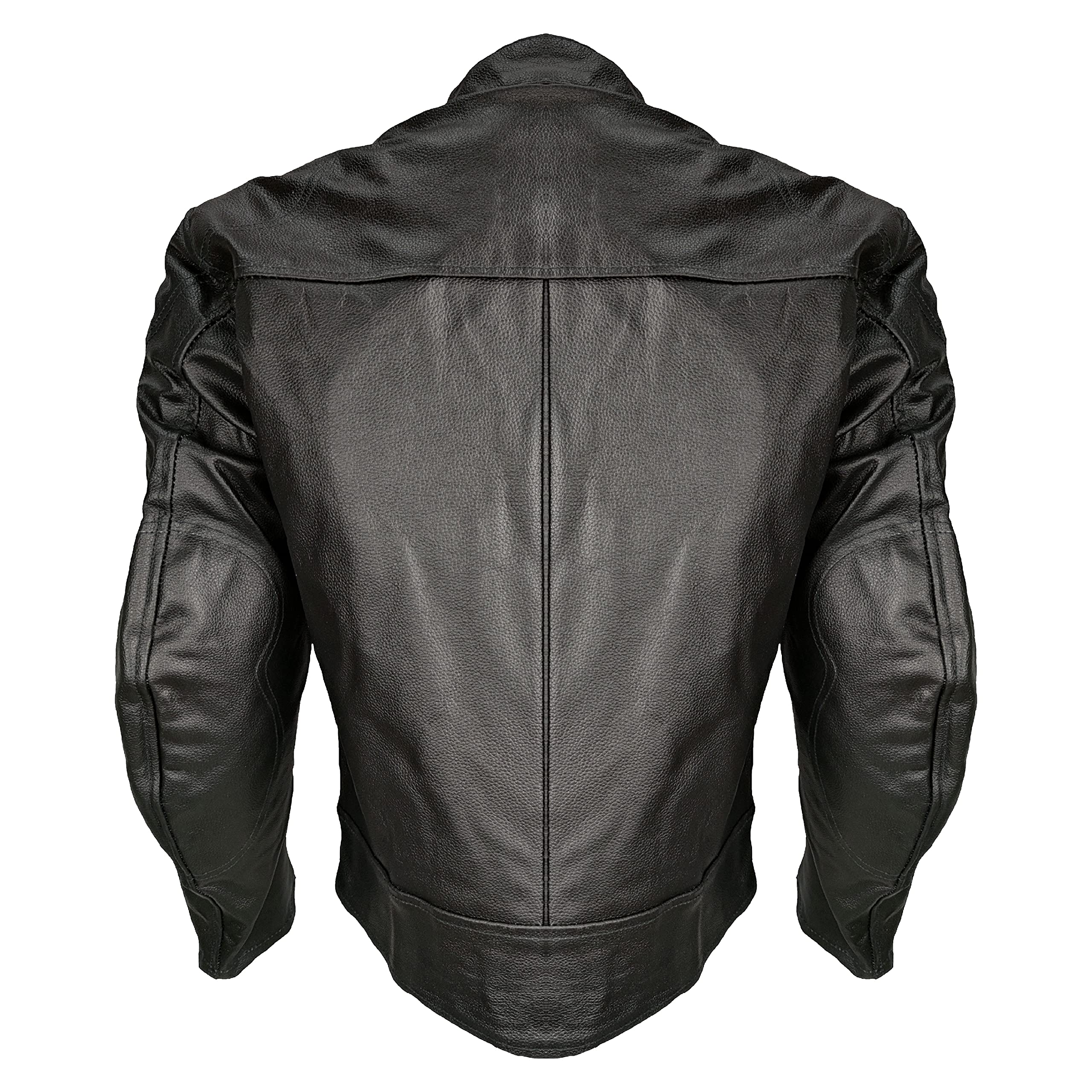 WinNet Giacca da per moto pelle con protezioni