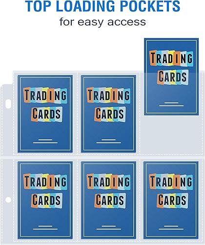 Vista 3 de Sooez - Paquete de 36 protectores de páginas con 9 bolsillos, fundas para tarjetas coleccionables de 3 anillas, soporte para tarjetas de béisbol