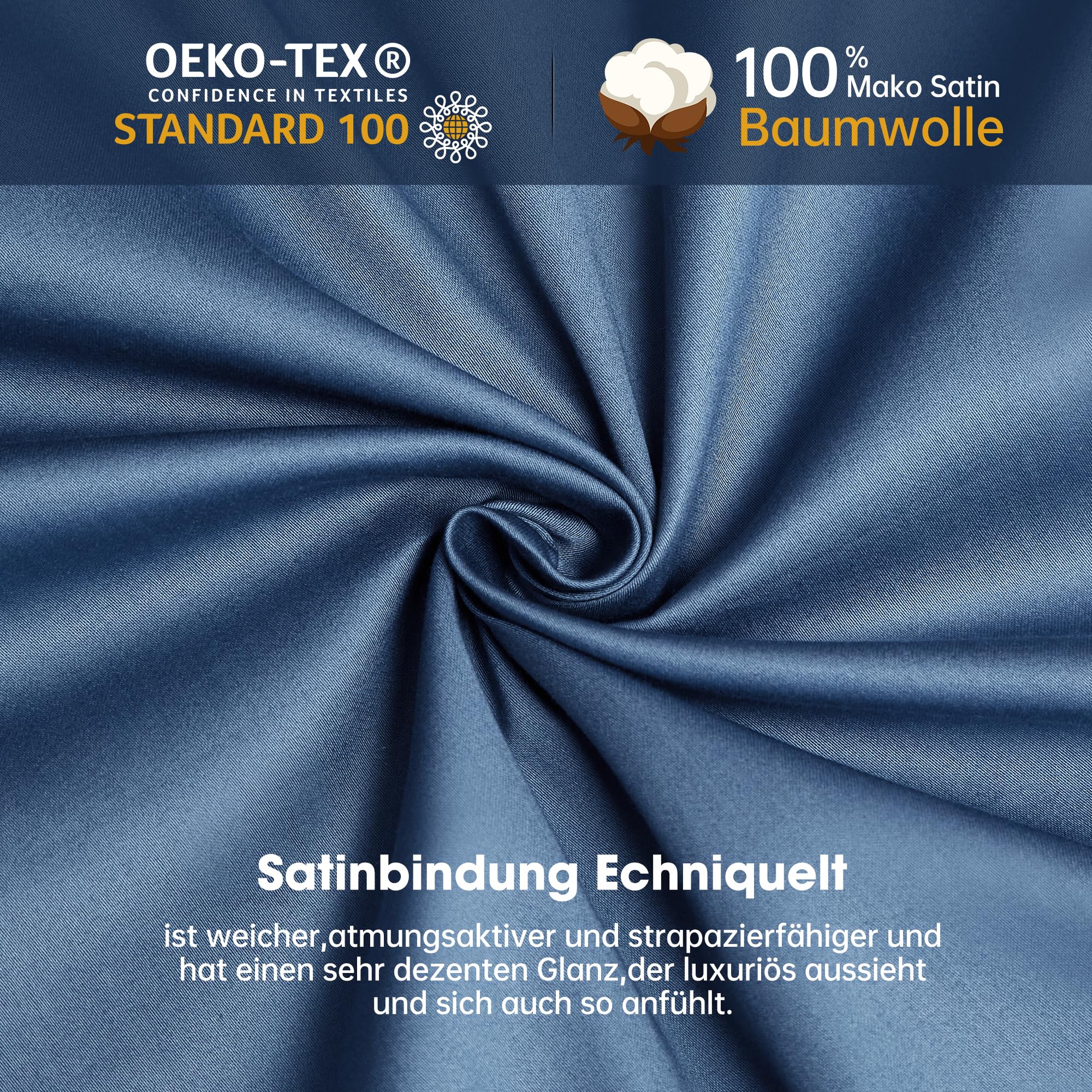 Luofanfei Ropa de cama de satén Mako, 155 x 220 cm, de algodón, diseño liso, transpirable, suave, no necesita planchado, funda nórdica y 2 fundas de almohada de 80 x 80 cm