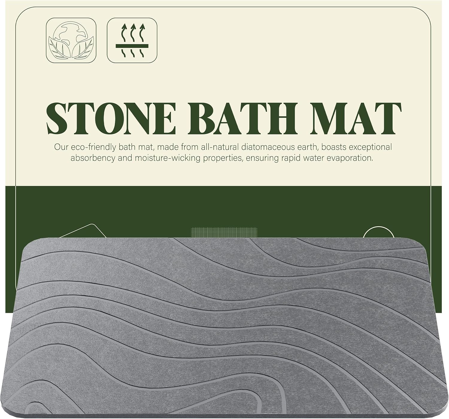 Amazon.com: GMFINE Stone Bath Mat, Diatomaceous Earth Bath Mat Bathmat ...