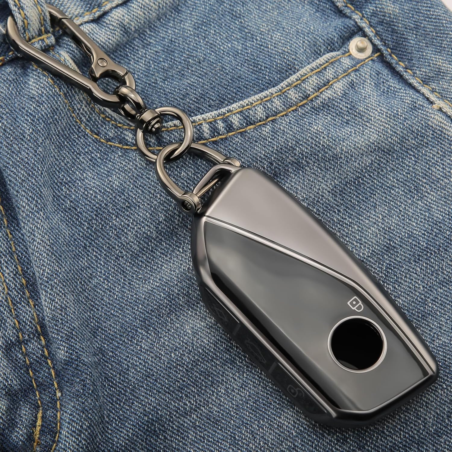 for BMW Key Fob Cover with Keychain TPU Key Case Accessories Fit for 2023 2024 2025 2 3 5 7 X1 X5 X6 X7 iX i7 XM Series