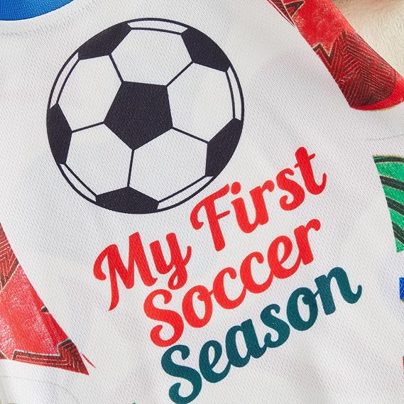 Baby Boy Jersey Romper Short Sleeve Shorts Jumpsuit Soccer Outfit World Cup Infant Newborn Summer Game Day Clothes