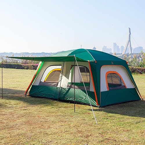 Miniatura 6 de KTT Extra Large Tent 6-10-12-14 Person(A),Family Cabin Tents,2 Rooms,3 Doors and 3 Windows with Mesh,Straight Wall,Waterproof,Double Layer,Big Tent