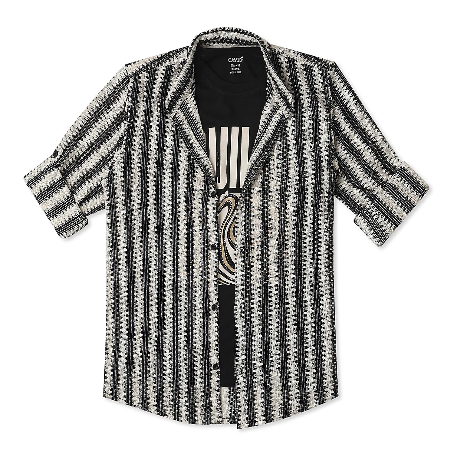 CAVIO Boys Cotton Knited Full Sleeves Striped Shirt with T-Shirt - Review, Price and Buying Guide