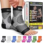 Compression Socks for Plantar Fasciitis, Achilles Tendonitis, Arthritis Relief, Ankle Brace Compression Sleeve with Foot Arch Support, Ankle Wrap for Women, Men, Swelling & Heel Pain Black L-XL