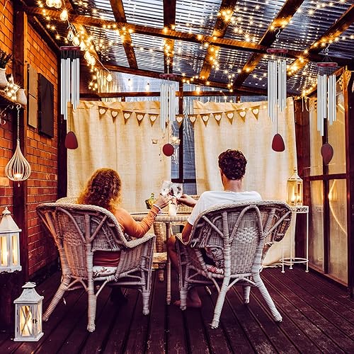 Miniatura 7 de Tatuo 4 carillones de viento conmemorativos de madera de 28 pulgadas, de condolencia, regalo de condolencias para el día del padre, pérdida de un