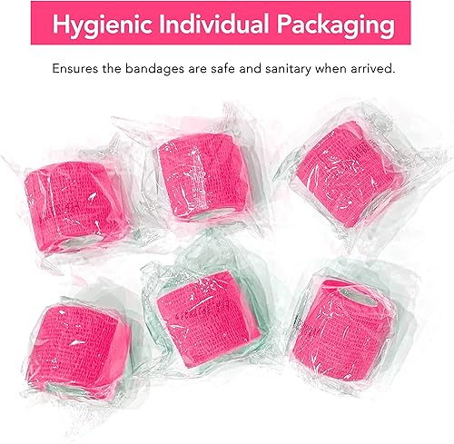 Miniatura 5 de RISEN Vendaje Cohesivo 2" x 5 Yardas, 6 Rollos, Vendaje Autoadherente Cinta Médica, Gasa de Primeros Auxilios Adhesiva Flexible Transpirable Ideal