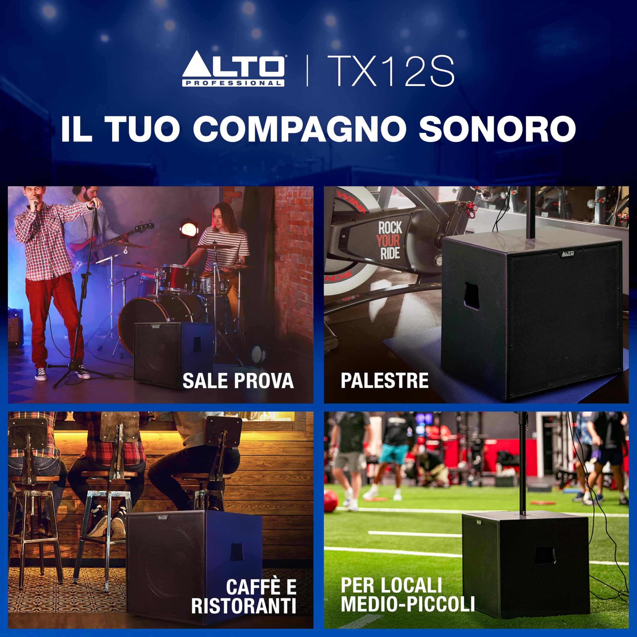 ALTO TX12S Subwoofer PA Amplificato 900W 12" | Prestazioni DSP, Bobina 2", Bassi Profondi e Installazione Plug-and-Play