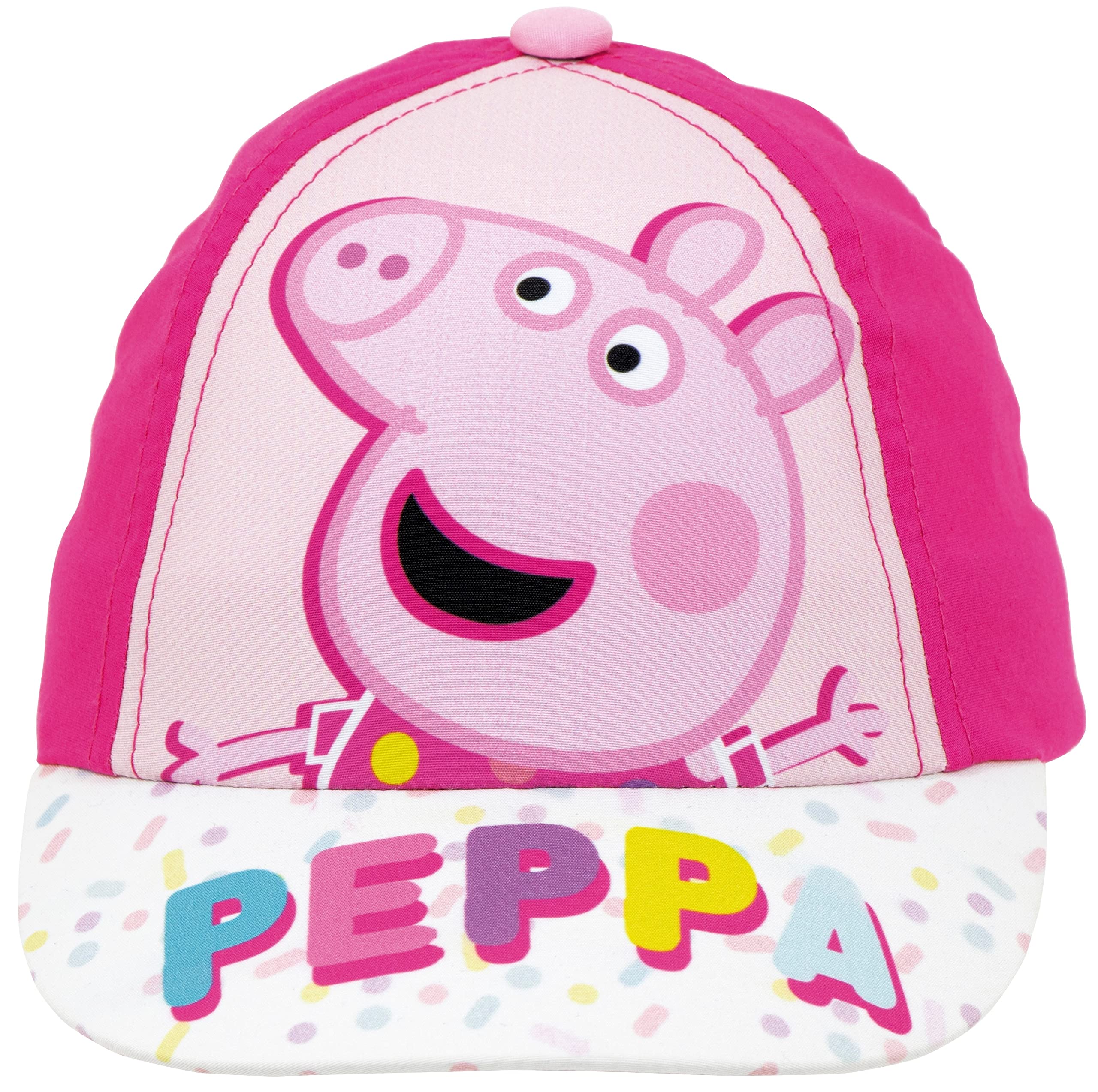 REQUETEGUAY Gorra Peppa Pig Infantil | Gorra Peppa Pig para Playa o Piscina| Gorra Peppa Pig Ajustable para Niñas hasta 2 Años (Fucsia)
