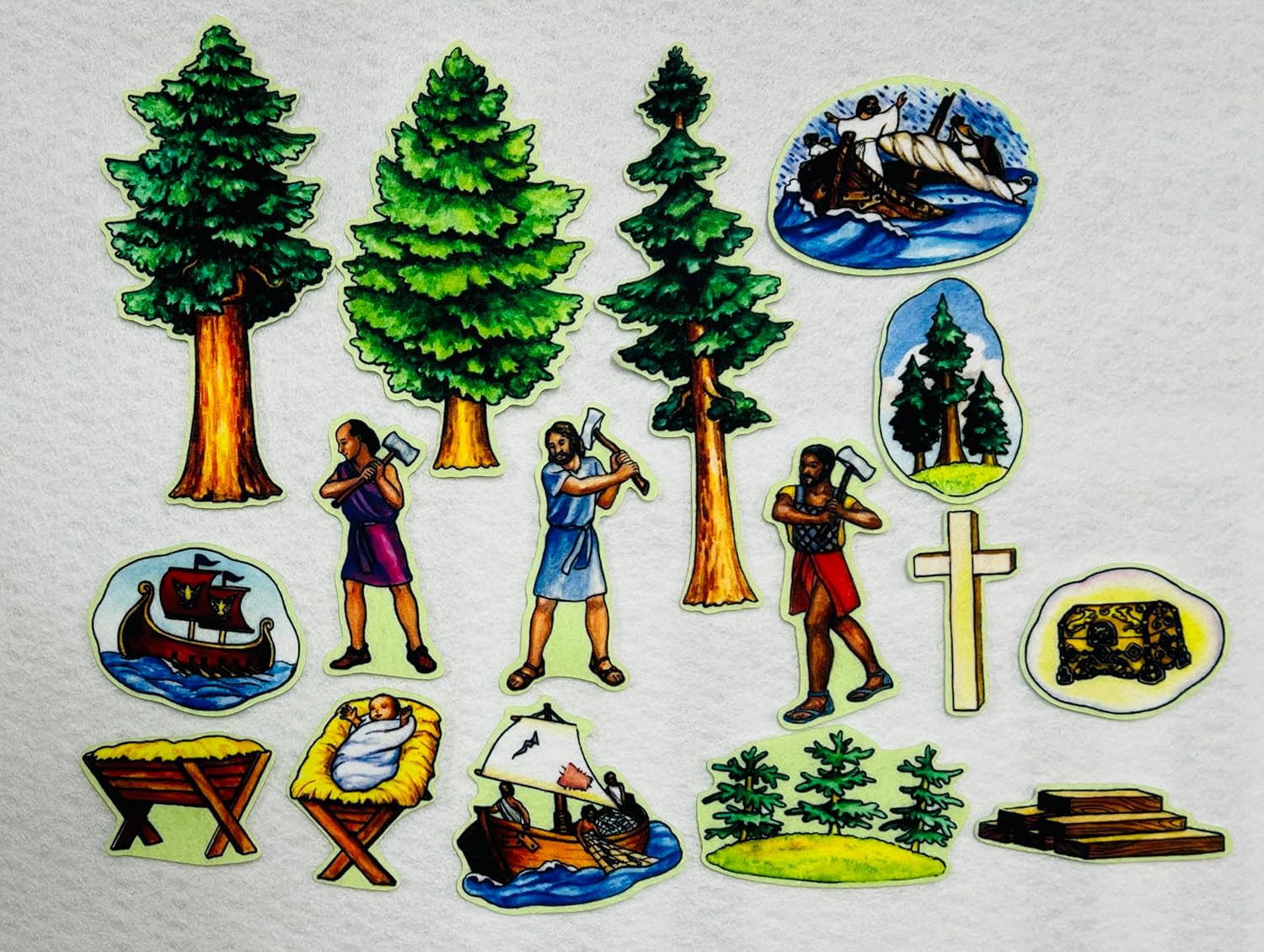 Tale of Three Trees Felt Figures for Flannel Board Stories Bible Story Jesus