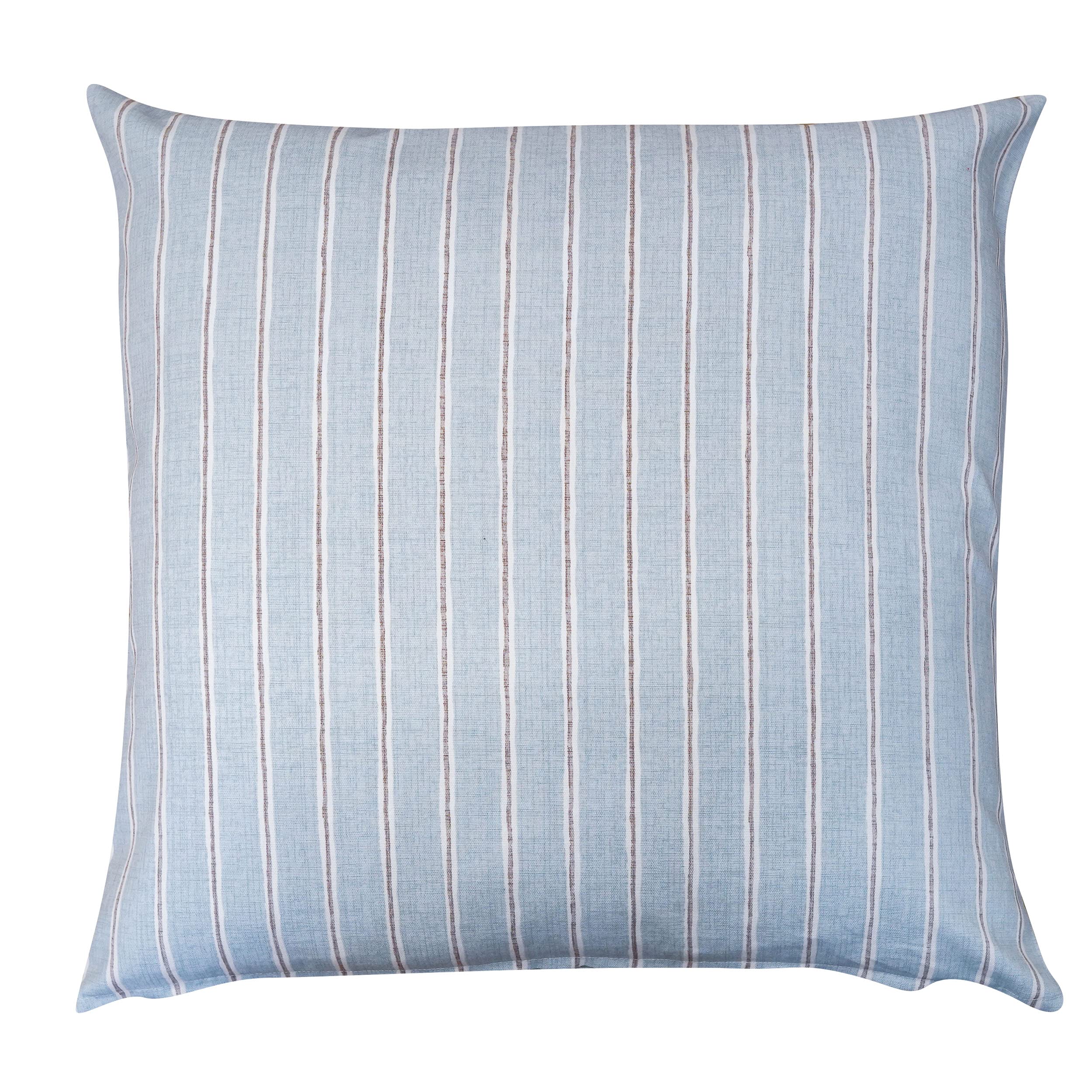 Linen Loft Cambridge Stripe Extra-Large Cushion Cover. Duck Egg Blue Chalk Stripe, Summer Nautical Inspired Style, Soft 100% Sustainable Cotton. 23" XL Square. Cover Only.