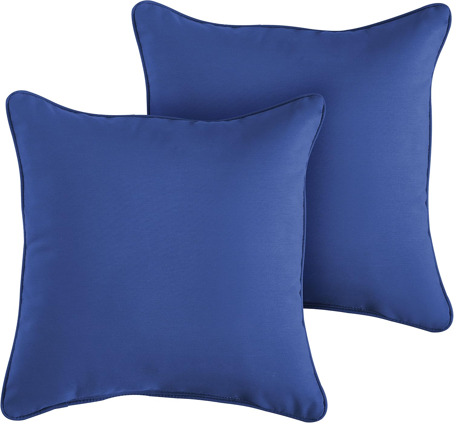 Sorra Home x Sunbrella - Indoor/Outdoor Square Pillows (Set of 2), Canvas True Blue