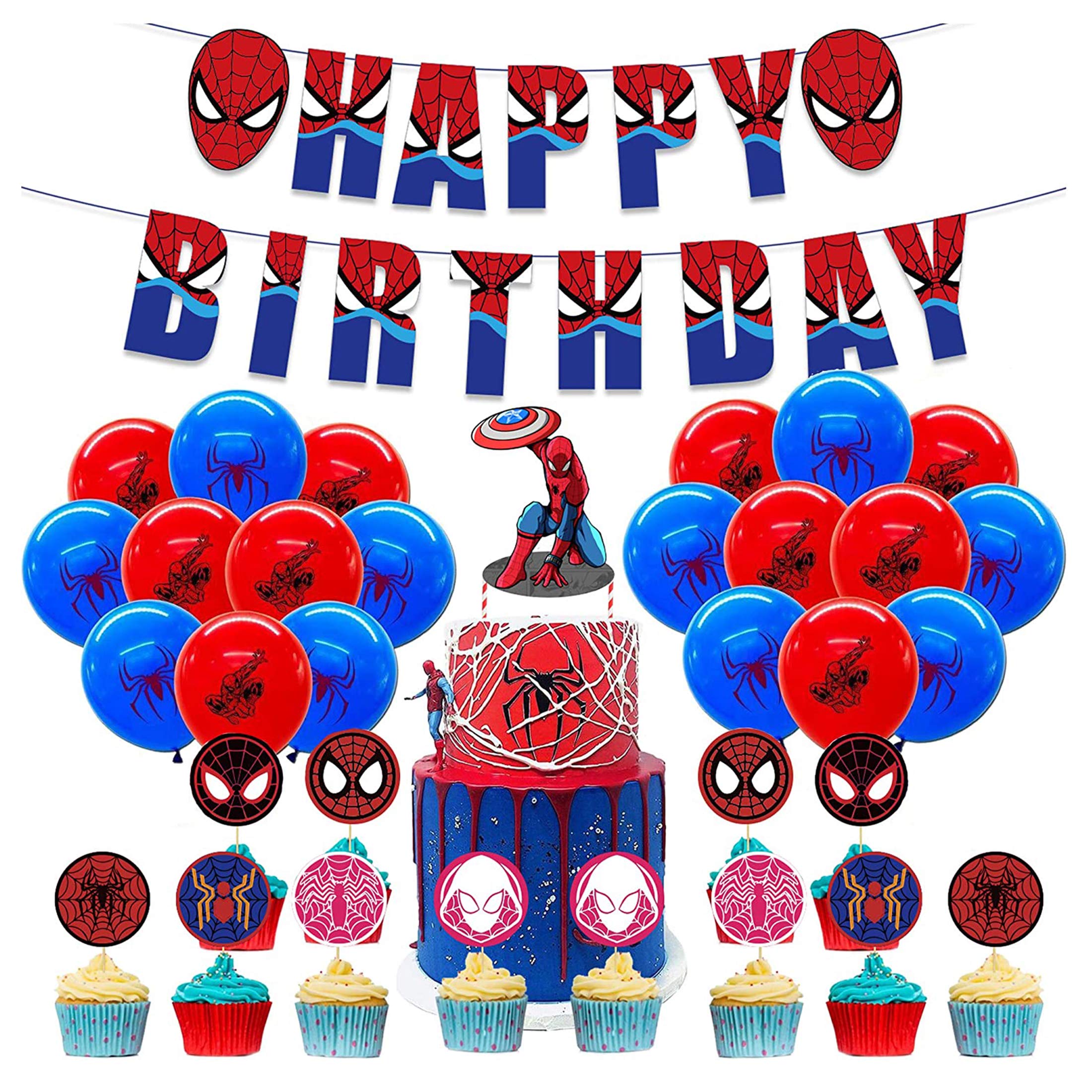 Birthday Party Decoration Spiderman Balloons Spiderman Happy Birthday