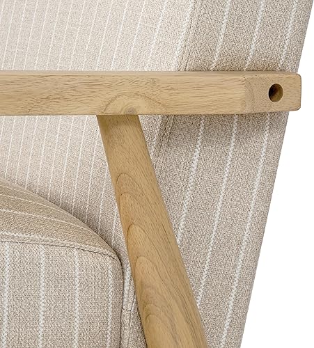 Miniatura 9 de HomePop Silla decorativa Mid-Century  Sillón tapizado con reposabrazos de madera y patas de madera  Sillas decorativas para sala de estar y