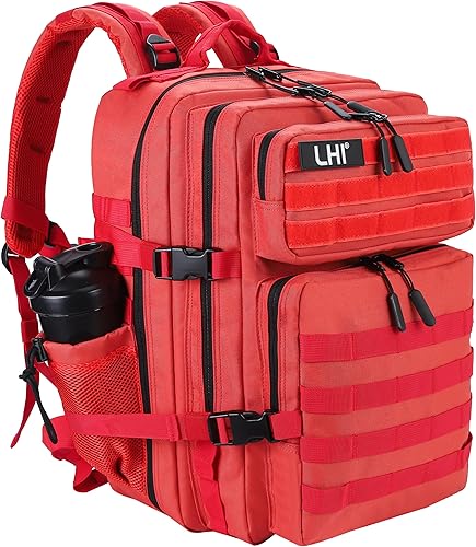 Miniatura 23 de LHI Mochila Táctica Militar para Hombres y Mujeres 45L Ejército 3 Días Paquete de Asalto Bolsa Mochila Grande con Sistema Molle 1.2 Compartimento