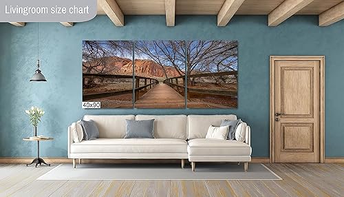 Wooden bridge in Capitol Reef Canvas - National Park Utah Photo Print Wall Art  Landscape Photography for Home, Office Decoration-Ready to Hang