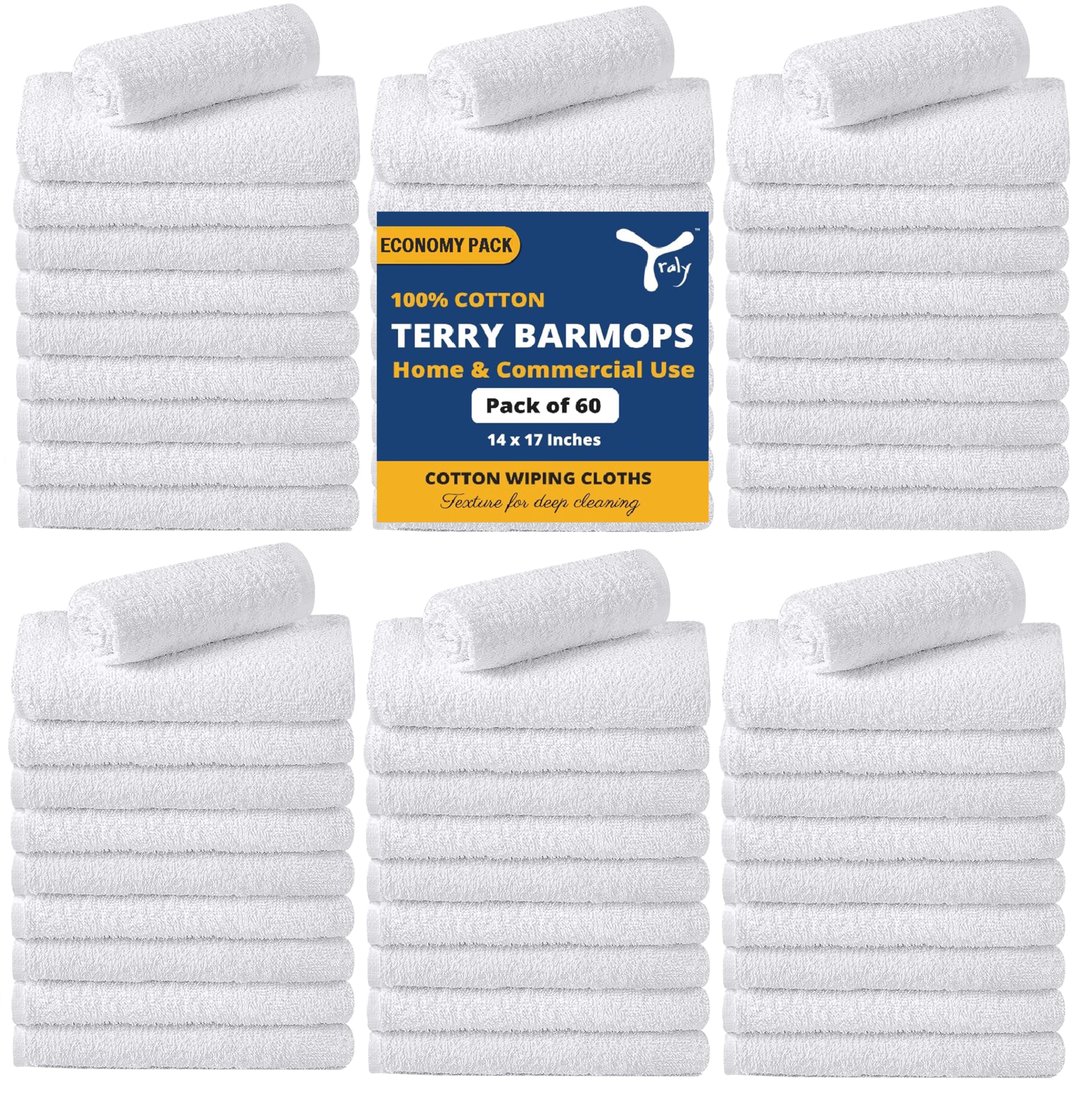 Asciugamani da bar 35,6 x 43,2 cm in spugna (bianco) – Assorbenti e durevoli, Stracci multiuso per la pulizia, asciugamano in cotone, stracci in spugna, stracci riutilizzabili per negozi