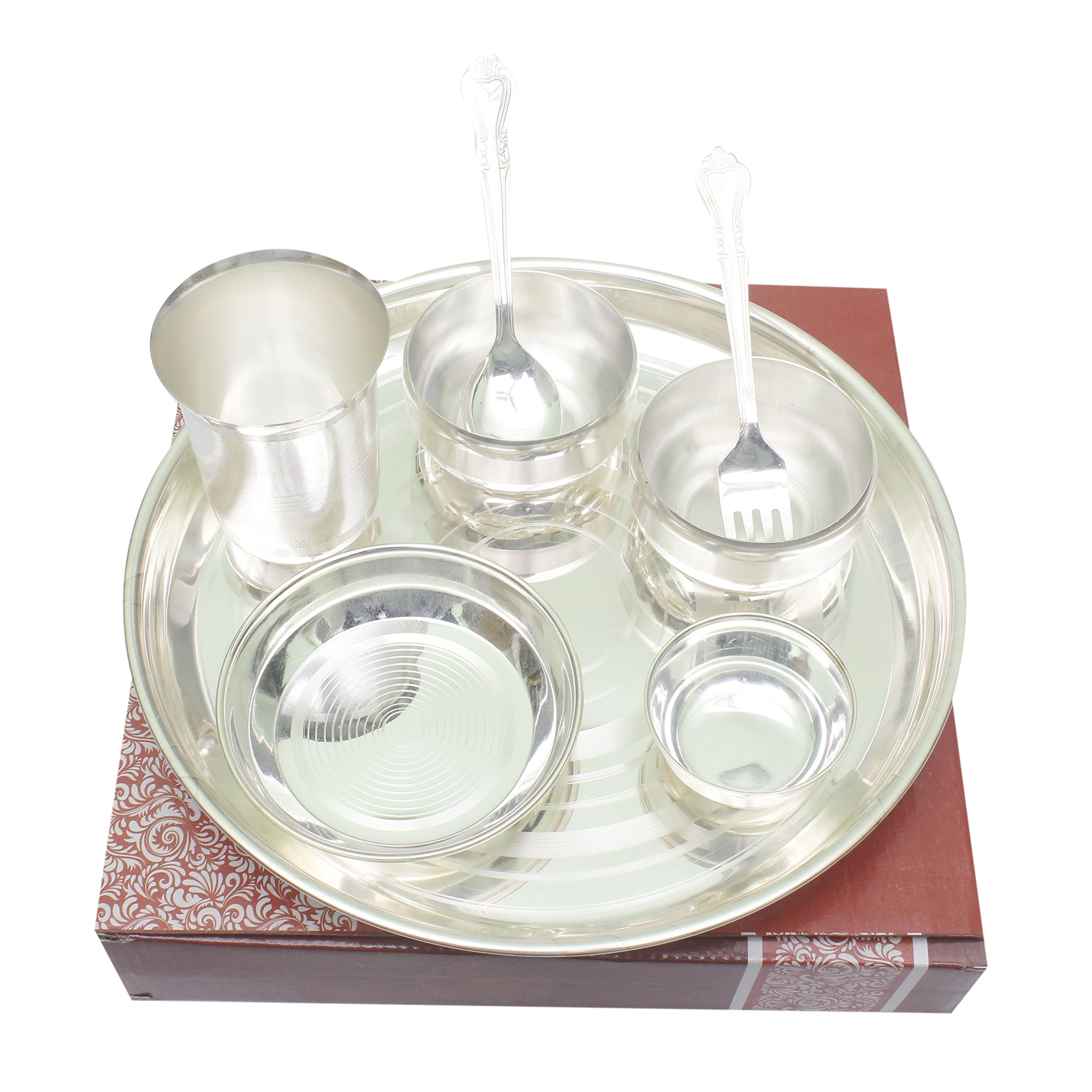 Tedlayer Silver Plated Home Kitchen Dinner Set with Gift Box Pack of 8 (Plate, Bowl, Glass, Spoon, Fork) (B0CL4R2TVW) Amazon Price History, Amazon Price Tracker