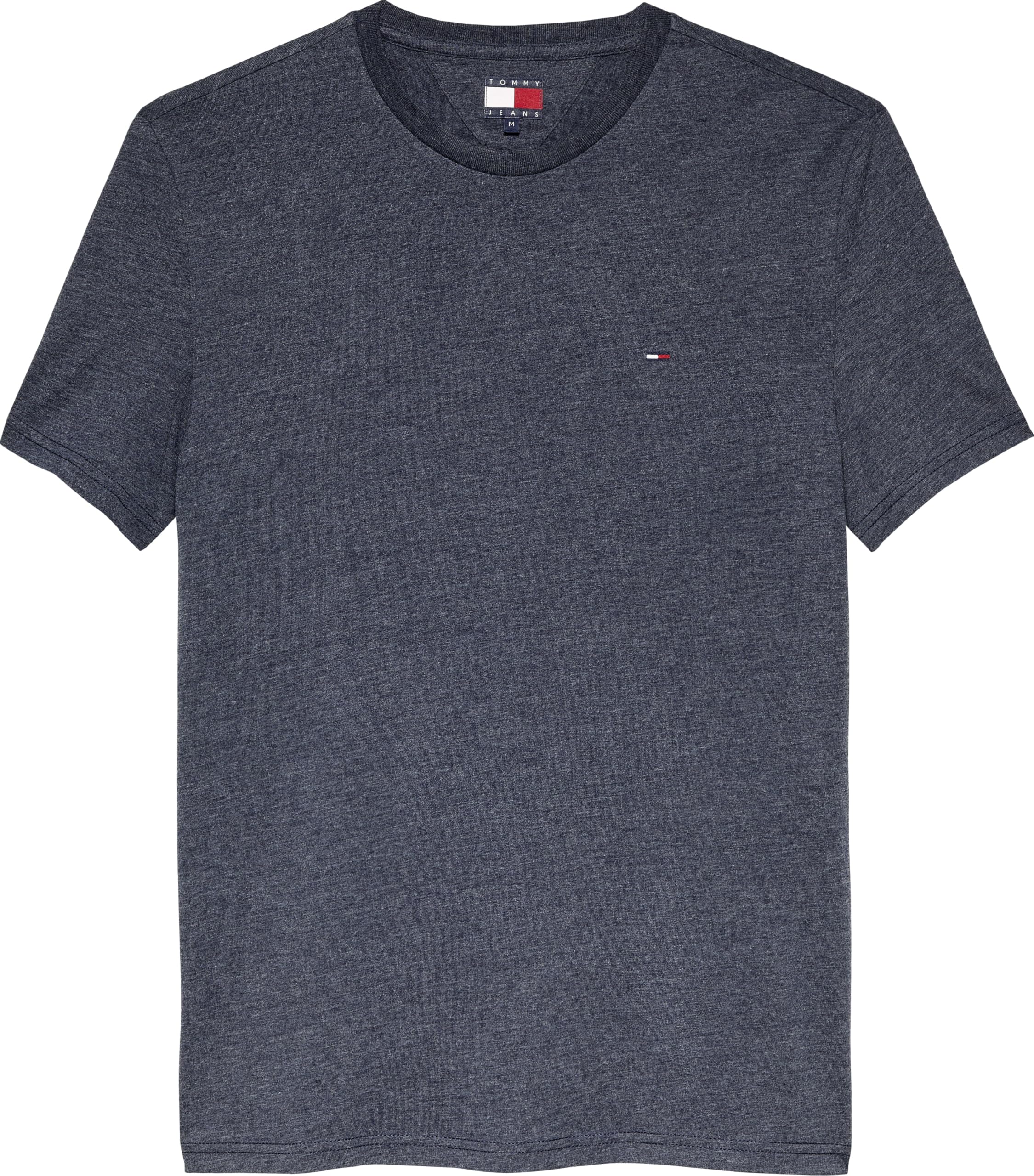 Tommy Jeans Męska koszulka TJM XSLIM Jaspe HTR EXT DM0DM20363 S/S T-Shirt, niebieska (Dark Night Navy Heather), M, Niebieski (Dark Night Navy Heather), M