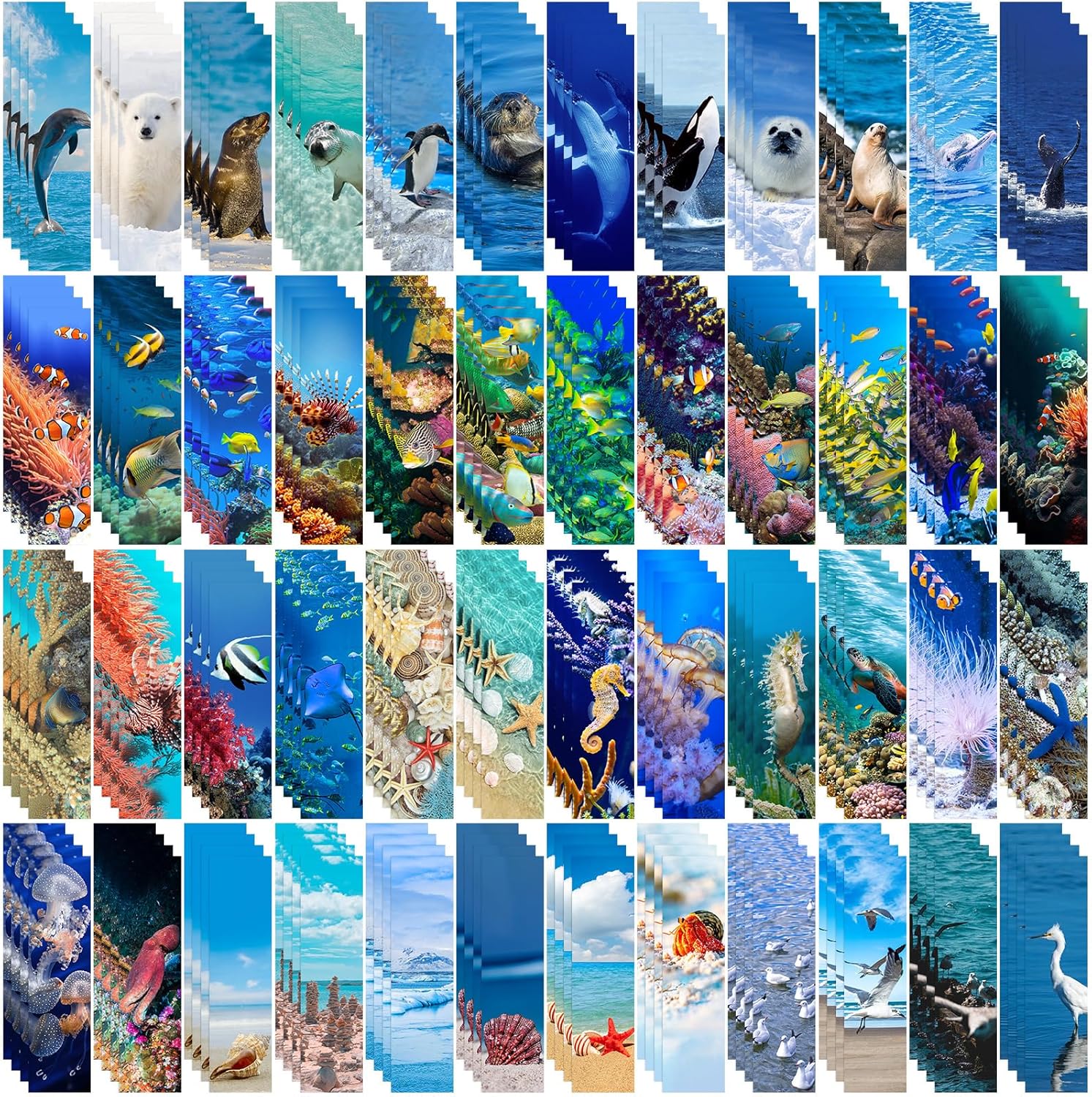 Amazon.com: 200 Pieces Sea Animal Bulk Bookmarks for Kids, 50 Designs ...