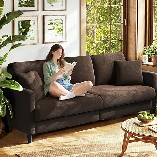 Miniatura 15 de Sofás de 83 pulgadas para sala de estar, cómodos sofás para sala de estar, sofá de peluche, sofá biplaza sin herramientas, sofás de dos plazas de