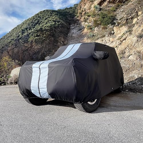 Miniatura 56 de iCarCover - Funda de auto de 18 capas de alta calidad, impermeable, resistente a la intemperie, protección contra radiación UV, nieve, polvo