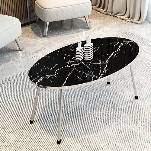 Miniatura 6 de SUNRISE HOME DECOR - Juego de mesa de sala de estar, 4 piezas, 1 mesa de café y 3 mesas de anidación, montaje sin herramientas (mármol blancogris,