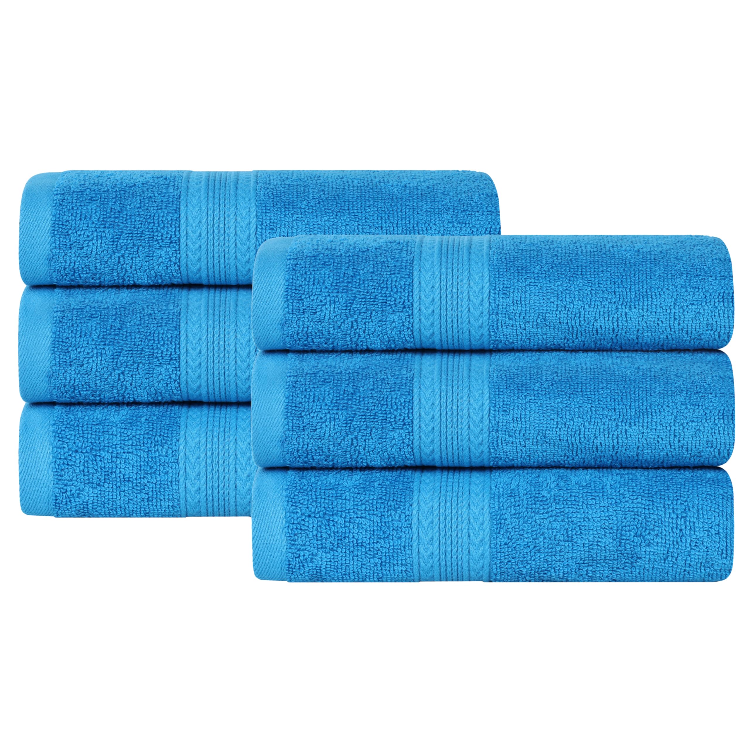 Superior Eco-Friendly Cotton 6-Piece Hand Towel Set, Small Towels for Spa, Resort, Hotel, Guest Bath, Kitchen, Quick Dry, Soft, Bathroom Accessories,