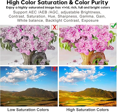 Miniatura 19 de SVPRO Cámara web USB 1080P con lente ojo de pez 180, cámara de poca luz de 2MP con sensor Sony IMX323, carcasa de aluminio, H.264 Lente ojo de pez