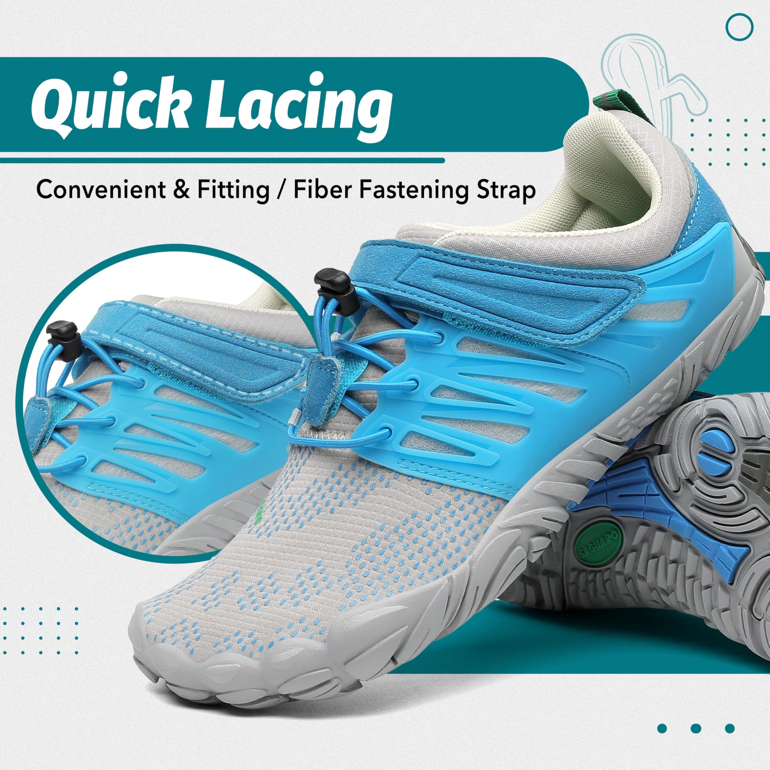 SAGUARO Scarpe Barefoot Uomo Donna Scarpe da Trail Running Minimaliste Antiscivolo Leggere Outdoor GR.36-48