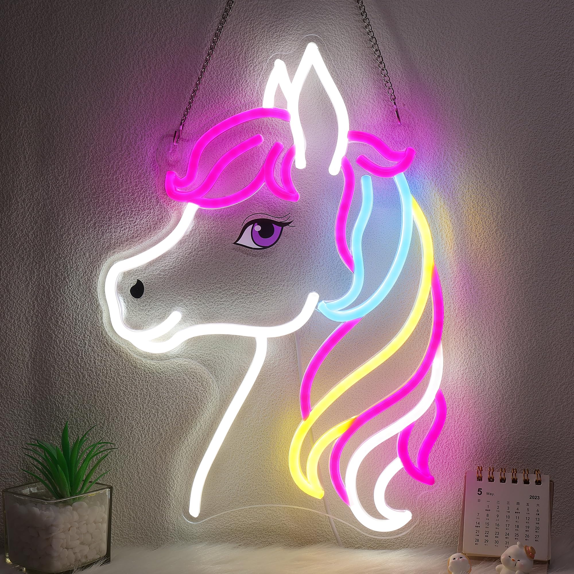 OkiyiD Dreamy Pferd Neon-Schild, Pferde Geschenk für mädchen, ästhetische Wanddekoration für Mädchenzimmer, Wohnzimmer, Schminktisch, USB-betriebenes LED-Licht mit Aufhängeset