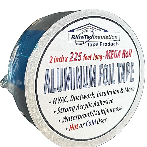 Cinta de papel de aluminio de 2 pulgadas x 225 pies de largo para HVAC, conductos, ventilación de secadora, sellado y parches, conductos de aire,