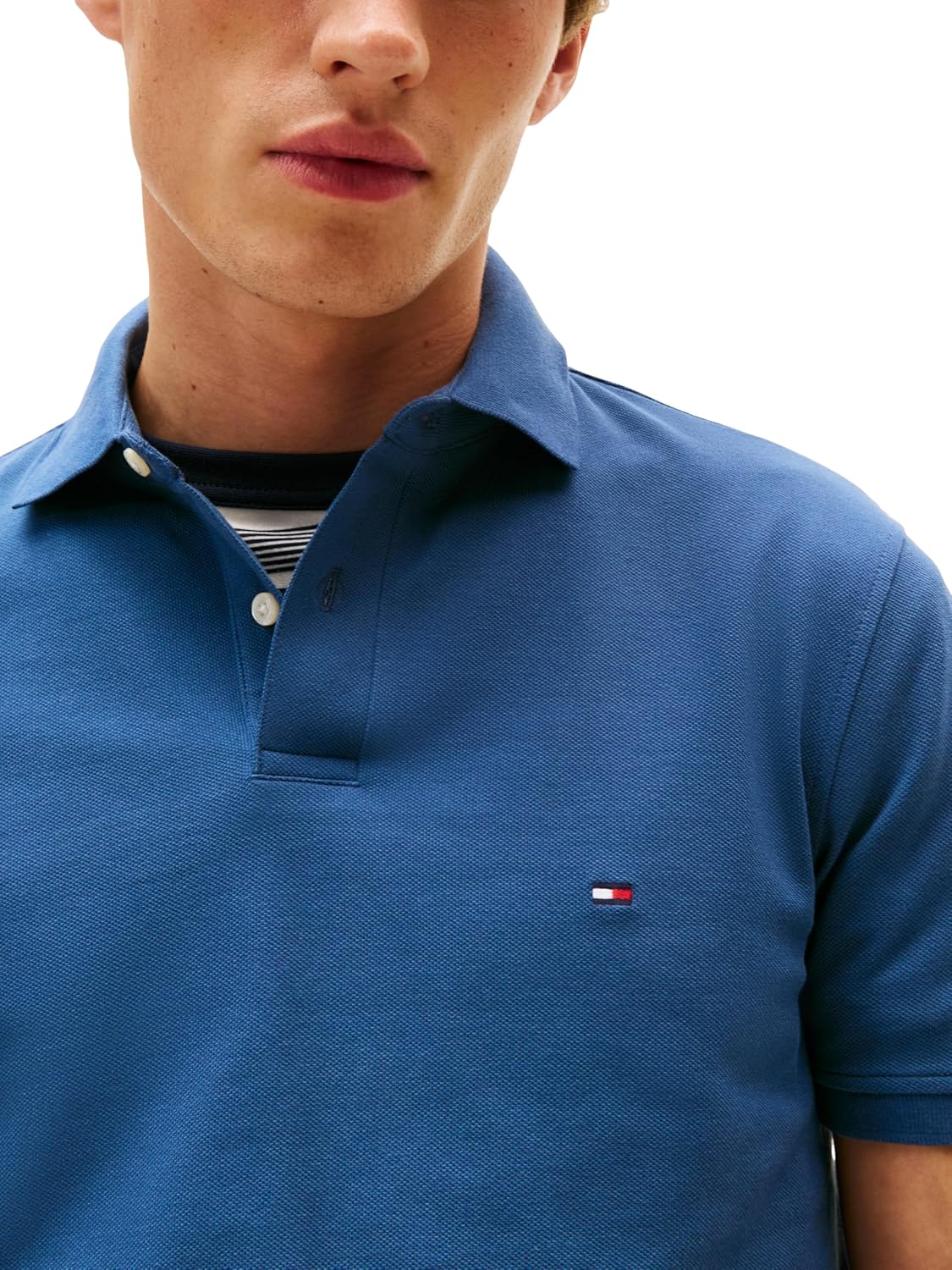 Tommy Hilfiger Mens Short Sleeve Polo Shirts in Regular Fit with Stretch and Organic Pique Cotton - Image 3