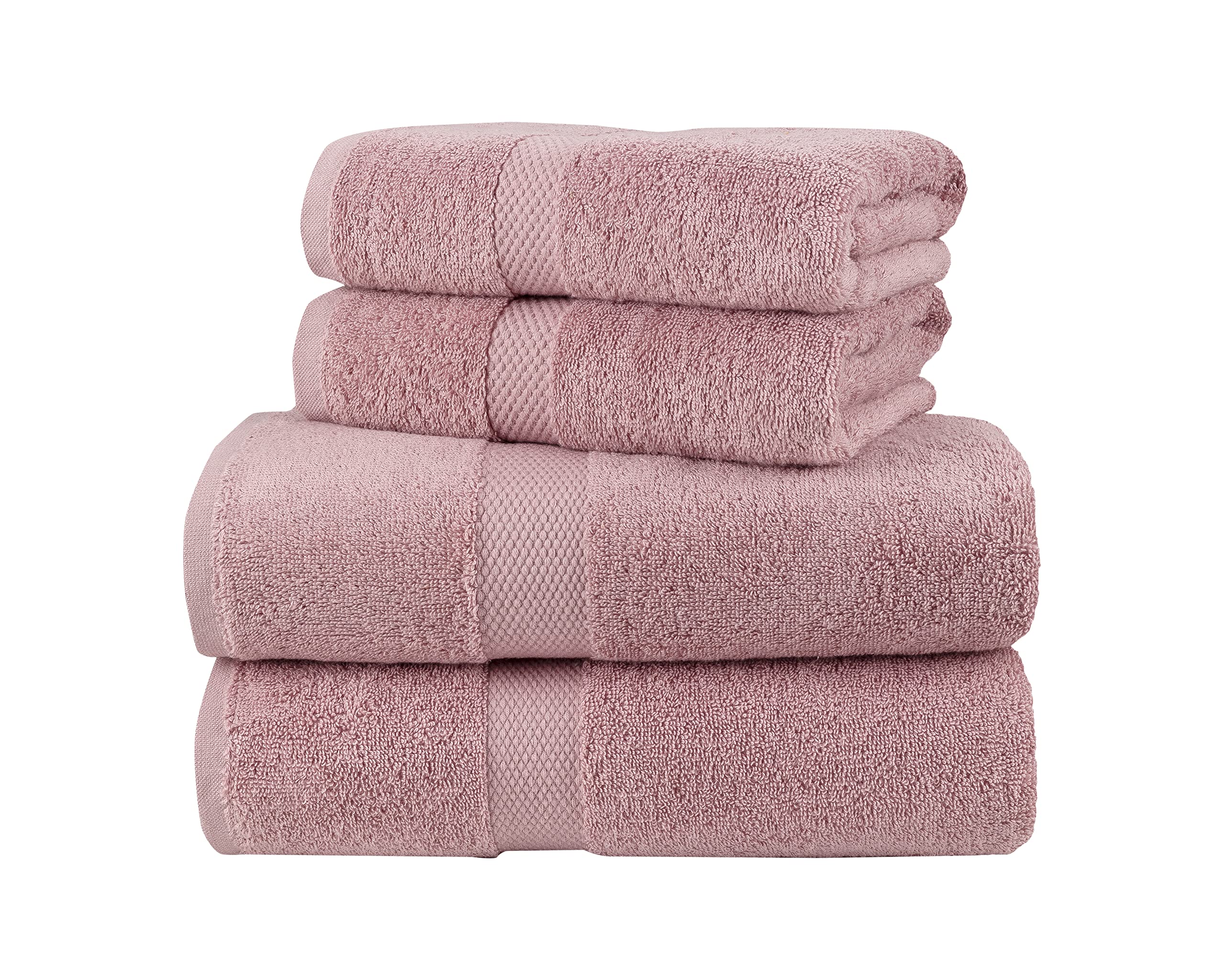 La Maison 100% Egyptian Cotton 600GSM Superior Towel Bale Set Hand Towel Bath Towel 4 Piece Super Soft Everyday Use (Blush Pink)