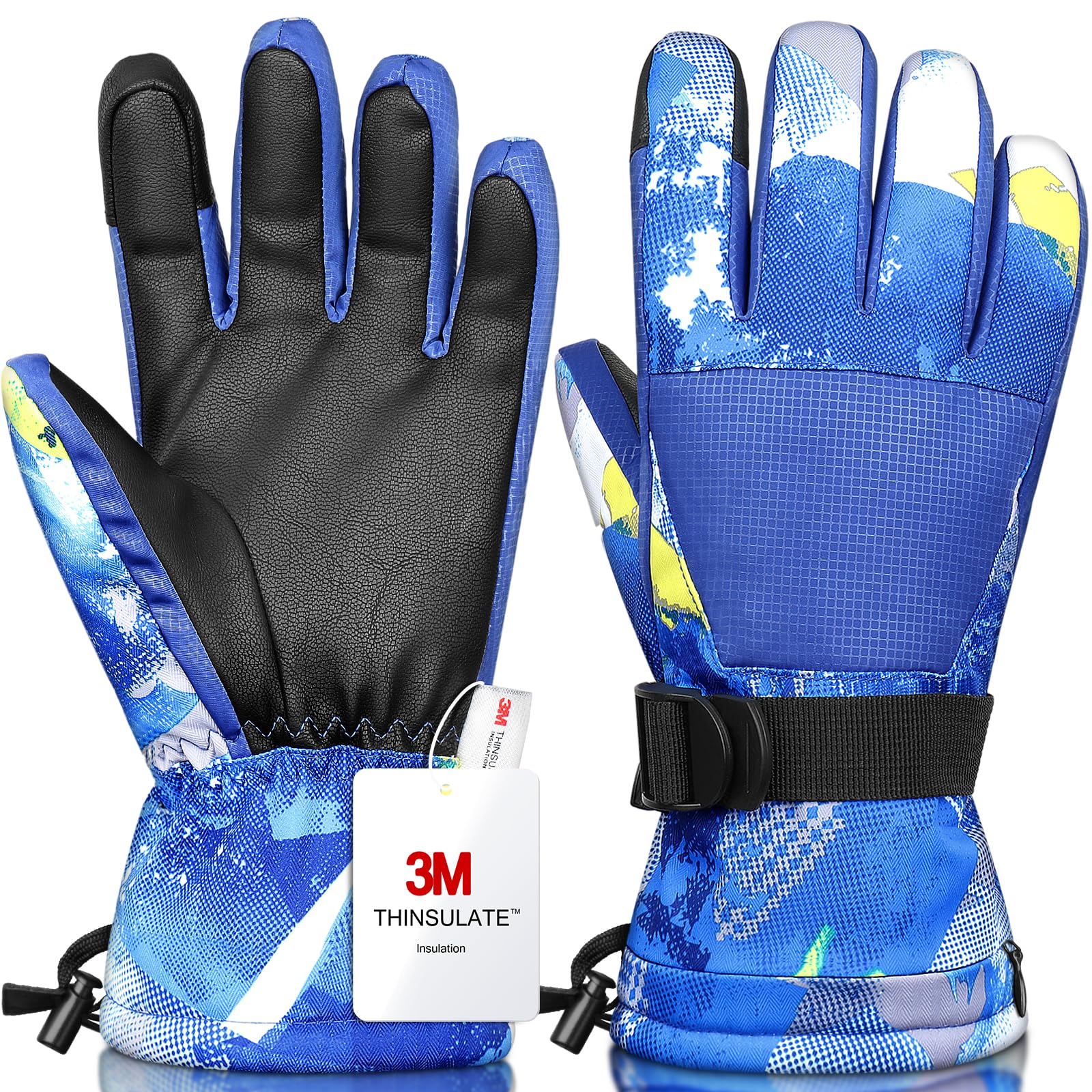 Ski Gloves,Snow Gloves Waterproof Winter Warm Cold Weather Touchscreen Gloves for Parent&amp; Child Kids Skiing,Snowboarding