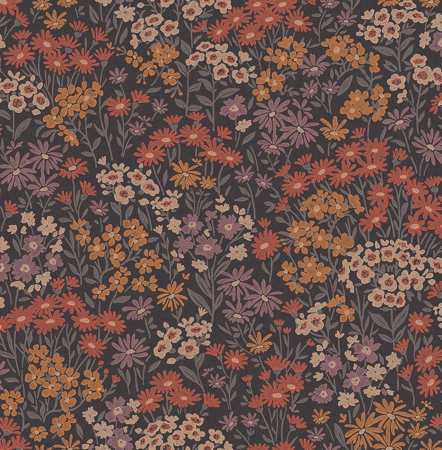 Brewster Wallcovering Ditsy Orange Daisies Wallpaper, 4164-M1812