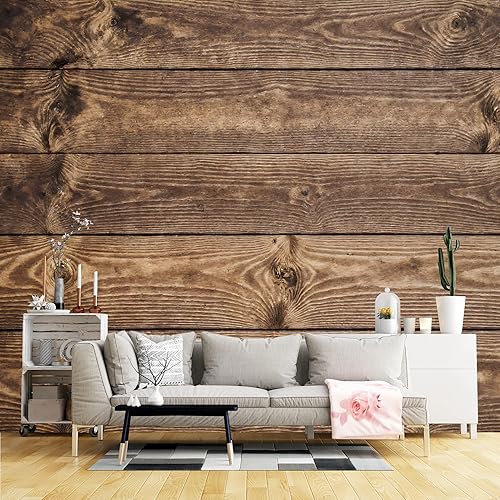 Custom Size Wall Murals,Natural Wooden Planks Rustic Wood Grain Self-Adhesive