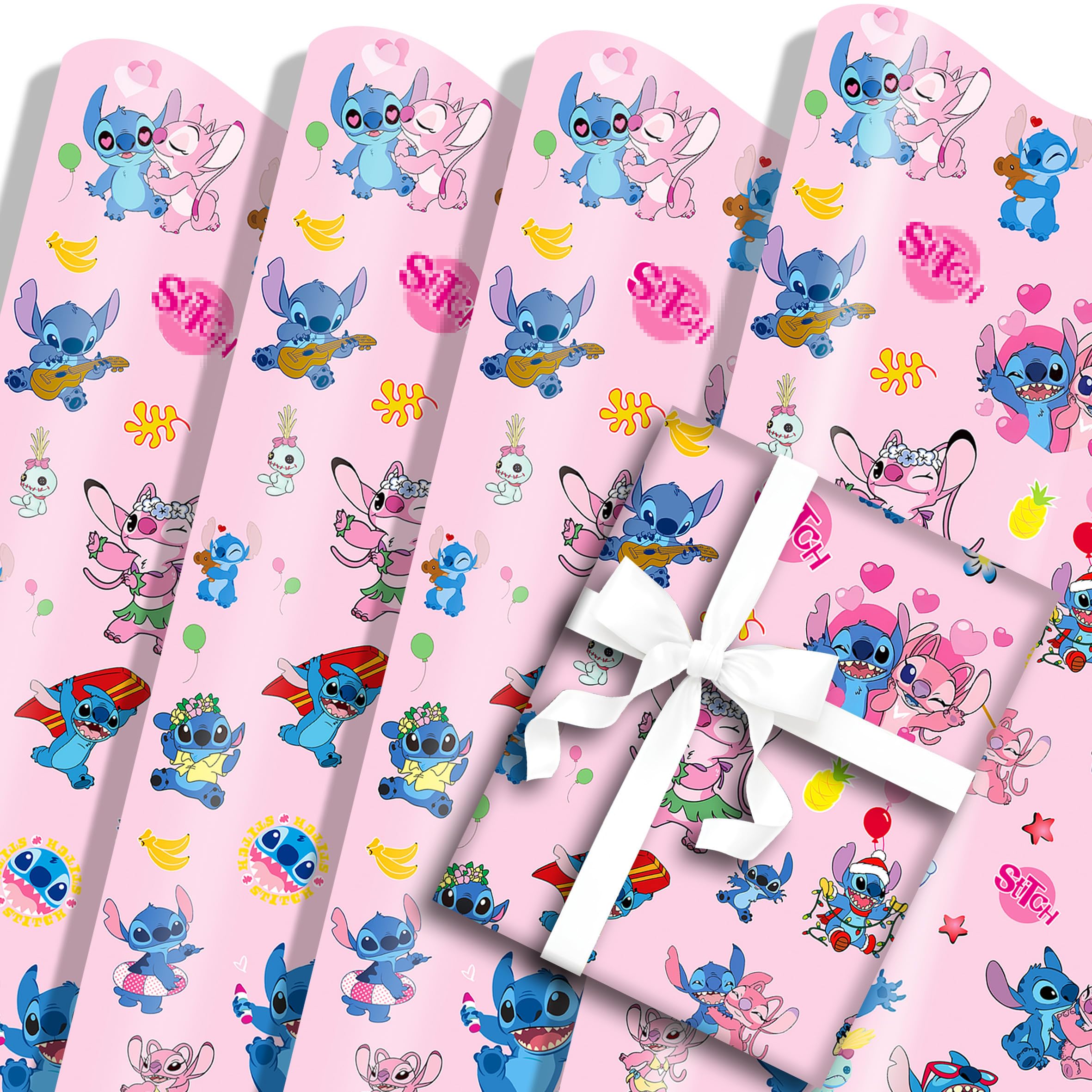 5Pack Gift Wrapping Paper 50x70cm Kraft Paper Durable Carton Gift Wrap Pack for Birthday Festival Gift Decorations(Pink)