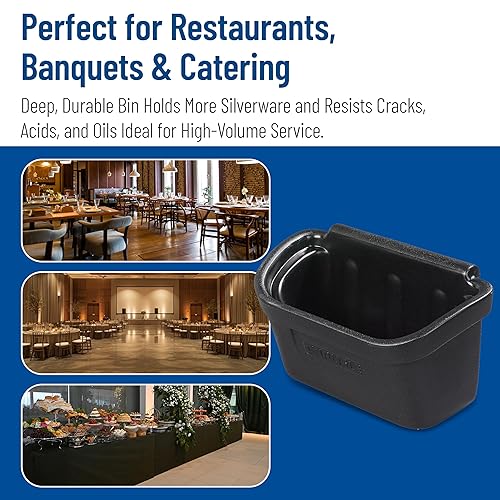 Miniatura 7 de Carlisle FoodService Products CC11SH03 Cubo de cubiertos de policarbonato para carrito de autobús, 11 pulgadas de largo x 18 pulgadas de ancho x 11