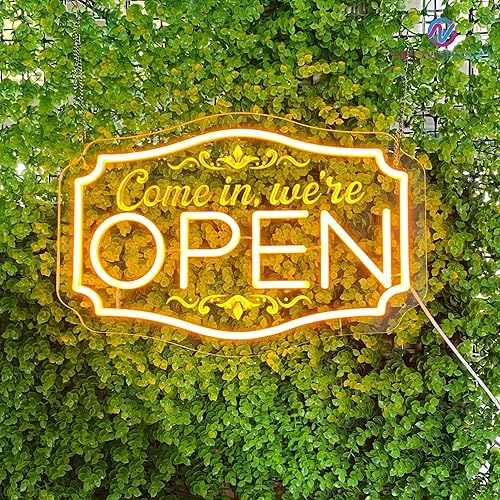 Miniatura 2 de Letrero LED de neón abierto para negocios, luces de neón de brillo ajustable para fiestas, bares, tiendas de salones, decoración de pared de hotel,