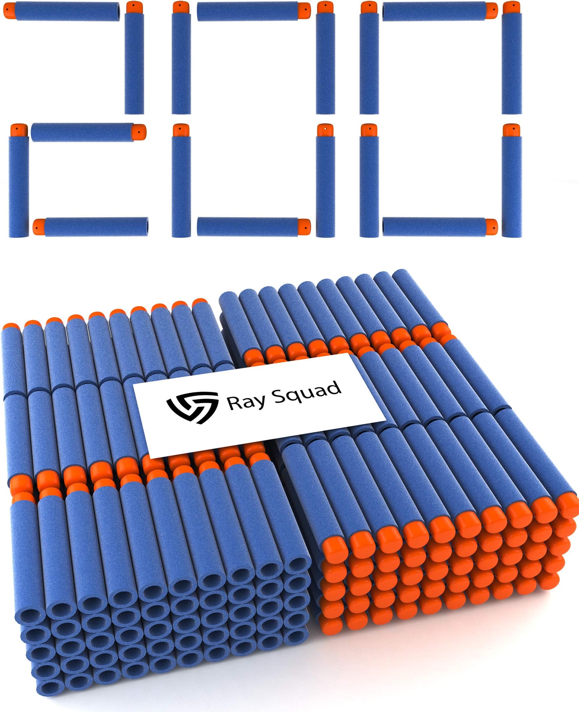500-Piece Set, Compatible Nerf Dart Foam Toy Darts by Ray Squad, Premium Refill Bullets for N-Strike Guns, Universal Mega Pack, Firm and Safe Nerf Accessories Amazing Precision Control