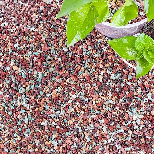 Mezcla de rocas de lava de 18 libras para plantas, roca volcánica hortícola de lava para paisajismo drenaje, grava de roca de lava pequeña para