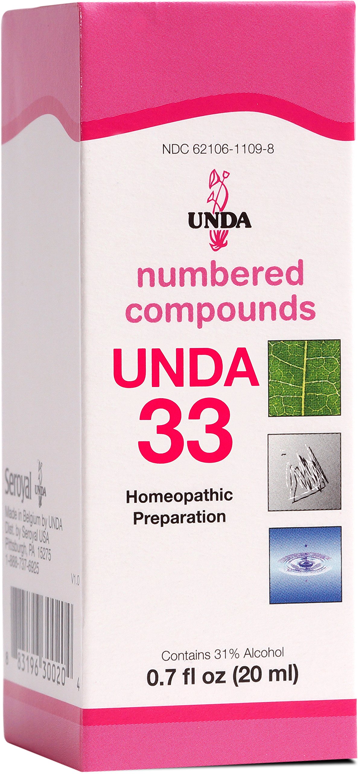 UNDA 33 Numbered Compounds | Homeopathic Preparation | 0.7 fl. oz.