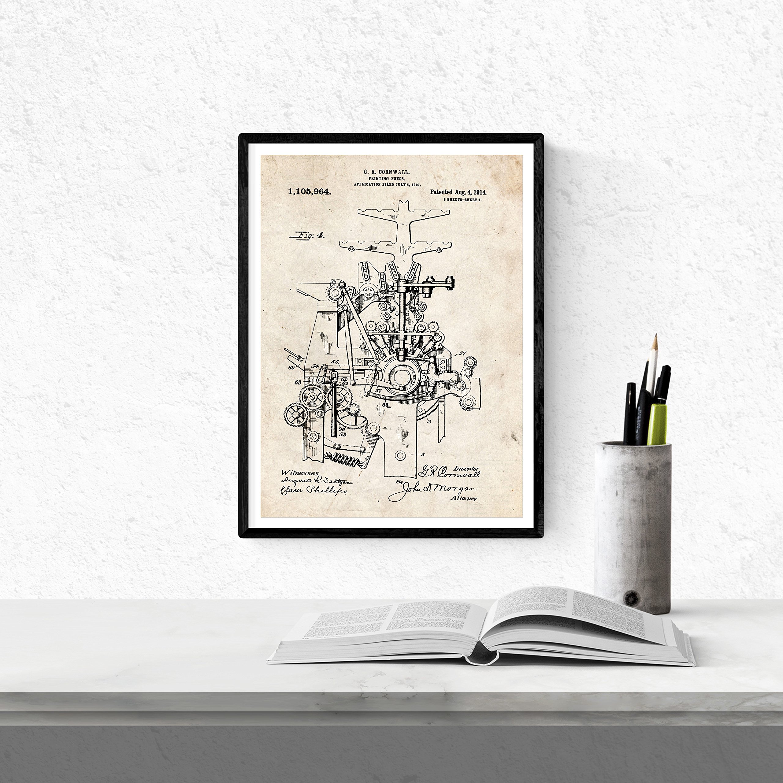 Nacnic Set 4 Stampe Vintage Brevetti Cucina – Poster A4 (21x29,7cm) Su Carta 250g, XIX Secolo