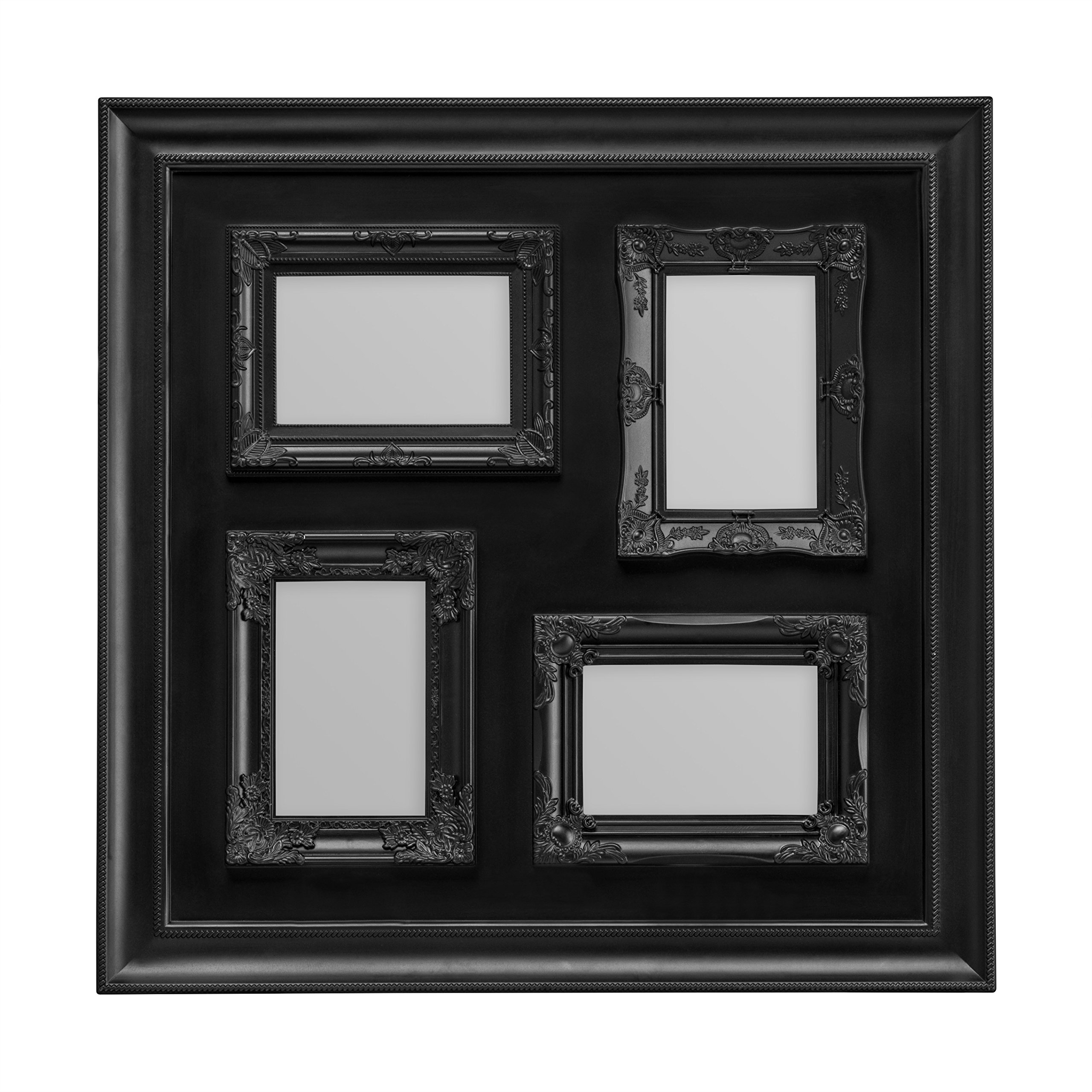Premier Housewares Multi-Photo Frame for 4 Photos of 4 x 6-Inch Size, Black