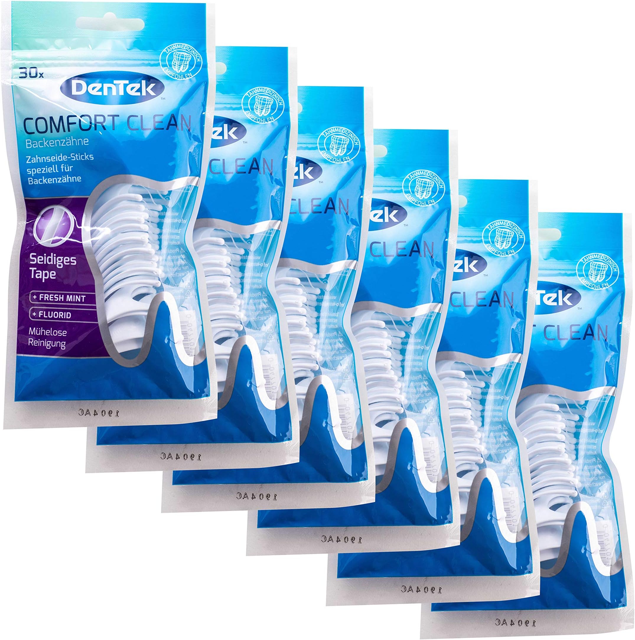 DenTek6x Comfort Clean Dental Floss Sticks, , Tandflossers, Dental Floss, for Molars, for Grinding Teeth, Mint Flavour